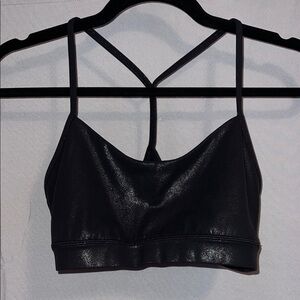 NWOT lululemon black shiny size 6 bra